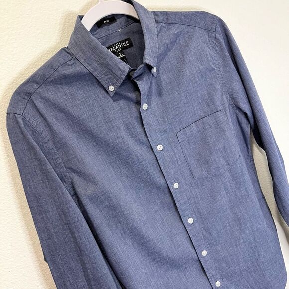 J.CREW MERCANTILE Flex Men’s Blue Button Down Shirt Size Small Slim Fit - Picture 3 of 7